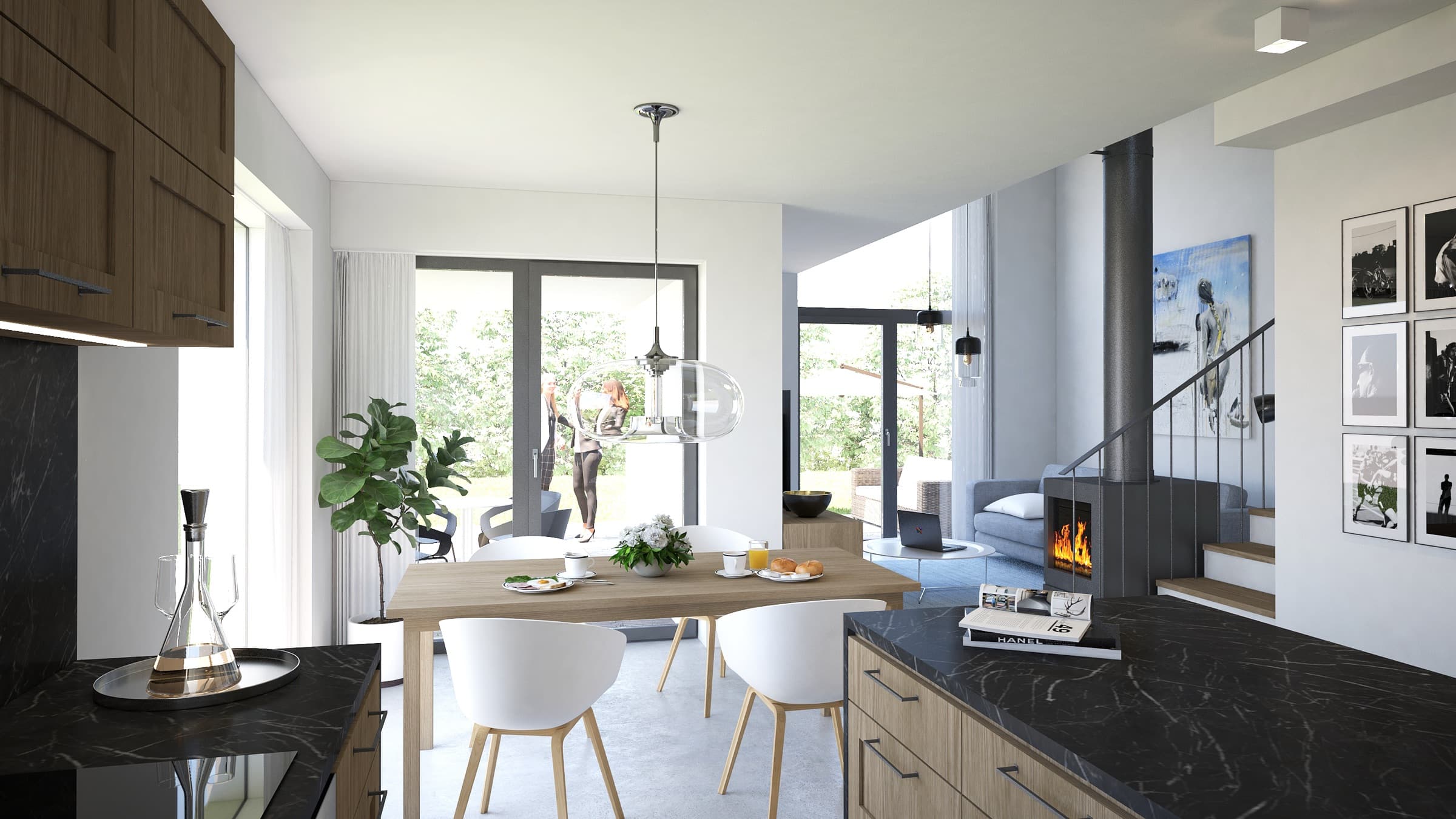 Light-filled interiors opening into the garden